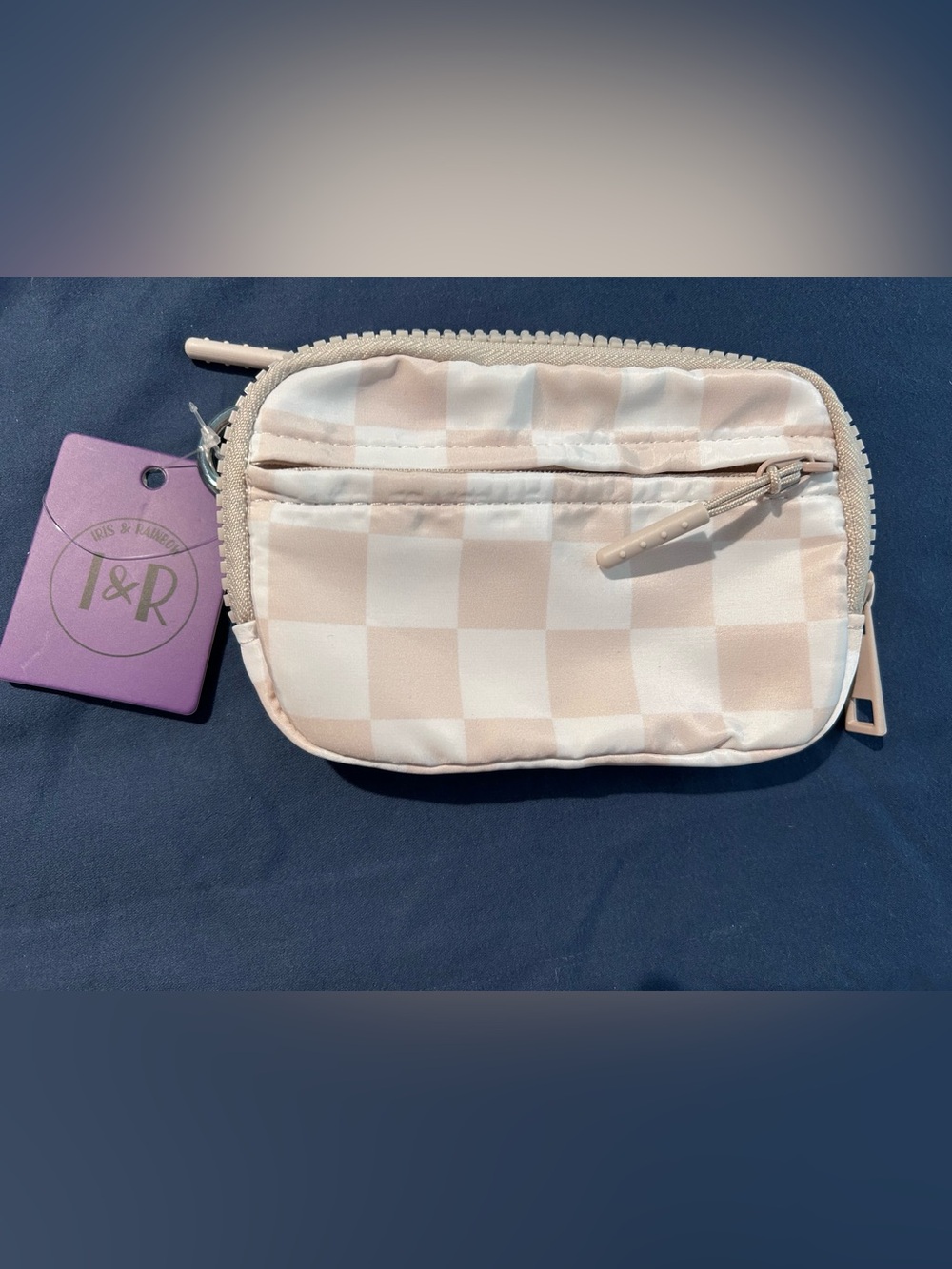 Blush Checkered Pouch - Picture 2 of 4